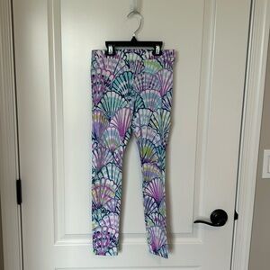 Lilly Pulitzer Girls Maia Legging Serene Blue Oh Shello L (8-10)